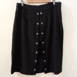 Elegant Black Button-Front Skirt
